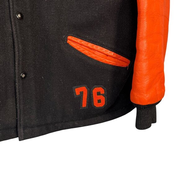Vintage Wool & Leather Varsity Jacket By Kenneth Hook Sporting Goods  Size 44 - Picture 4 of 10